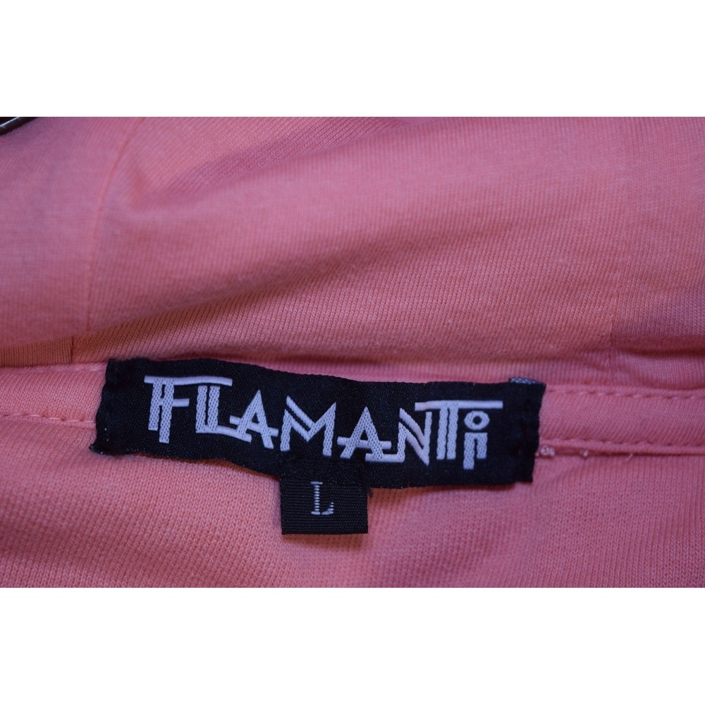 Rare Streetwear FLAMANTI Sewn Red Daisy Hoodie Sweatshirt MENS L Pink Salmon - Picture 2 of 16